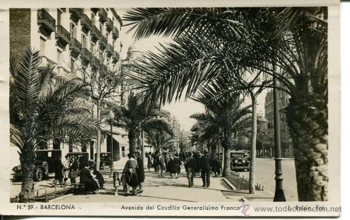 Postales: BARCELONA-59- AVDA. DEL CAUDILLO FRANCO-ROISIN-RARA