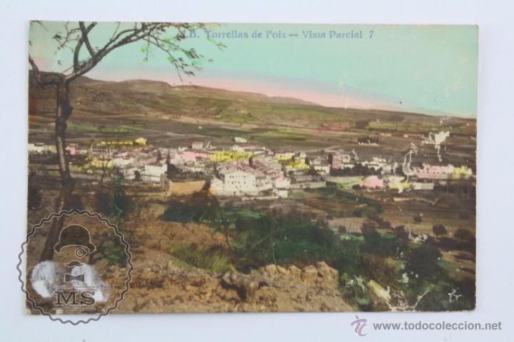 Postkarten: Antigua Postal en Color - JB Torrellas / Torrelles de Foix. Vista Parcial 7 - Circulada, 1935