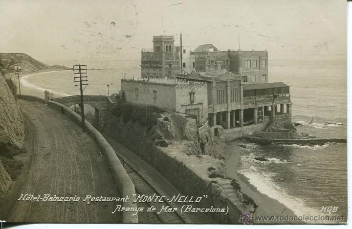 Postales: ARENYS DE MAR-RESTAURANT MONTE-NELLO-1910-MAGDA-FOTOPOSTAL-MUY RARA