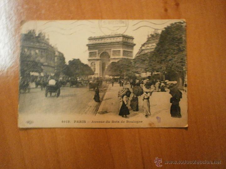 Postkarten: POSTAL PARIS AVENUE DU BOIS  BOULOGNE  CIRCULADA