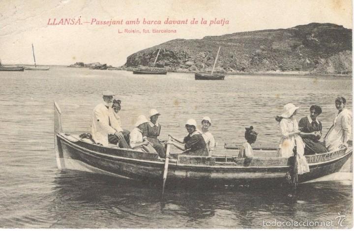 Postales: LLANSA - PASSEJANT EN BARCA - ROISINI - Foto 1