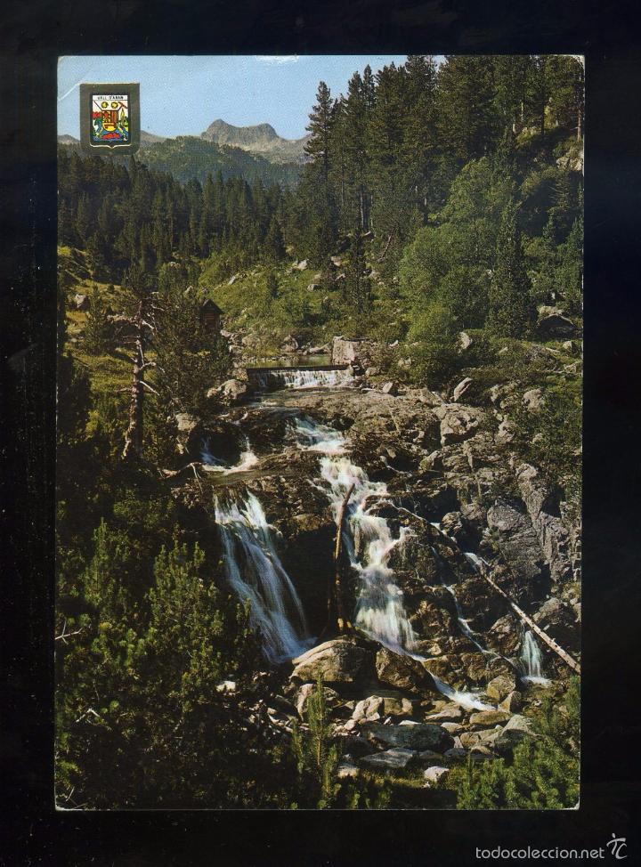 Postales: Salard&uacute; *Colom&eacute;s. Cascada d&acute;Aig&uuml;es Tortes* Ed. Fisa n&ordm; 2294. Dep. Legal B. 186-IX. Circulada 1966.