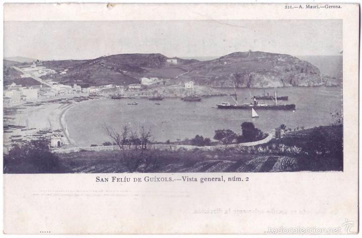 Postales: San Feliu de Guixols (Gerona): Vista general N&uacute;m 2. A Mauri. Sin dividir. No circulada (c.1900)