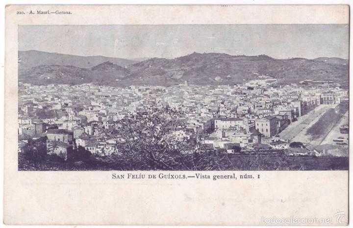 Postales: San Feliu de Guixols (Gerona): Vista general N&uacute;m 1. A Mauri. Sin dividir. No circulada (c.1900)