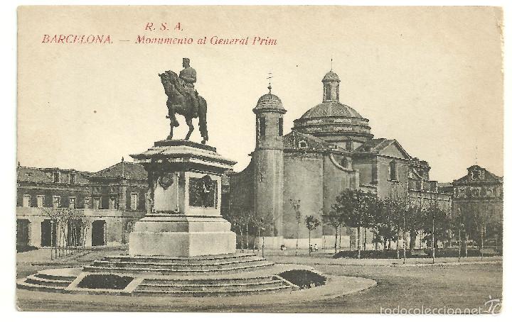 Postales: POSTAL DE BARCELONA (MONUMENTO AL GENERAL PRIM) - Foto 1