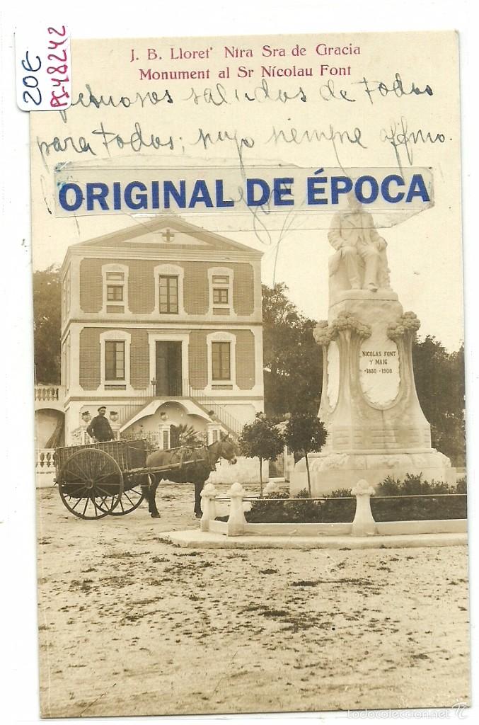 Postkarten: (PS-48242)POSTAL FOTOGRAFICA DE LLORET-NTRA.SRA.DE GRACIA.MONUMENT AL SR.NICOLAU FONT