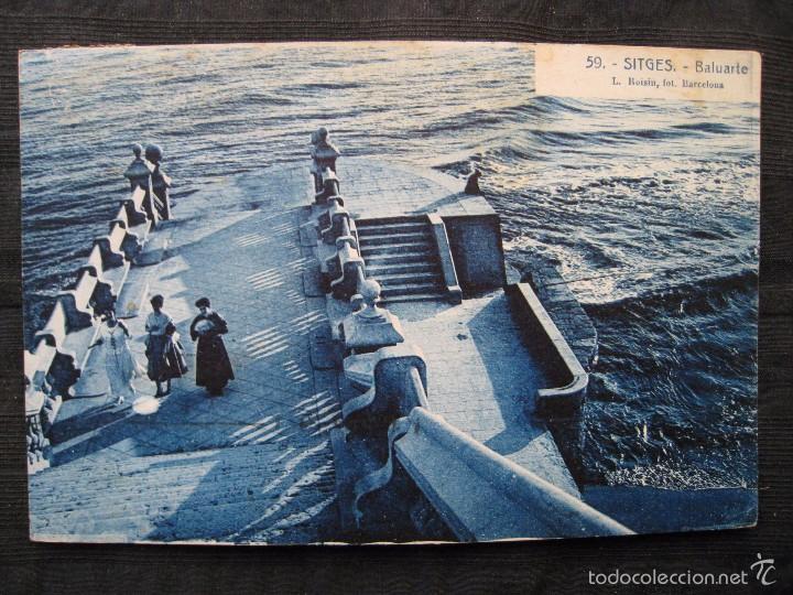 Postales: POSTAL CIRCULADA SITGES - BALUARTE - L.ROISIN. - Foto 1