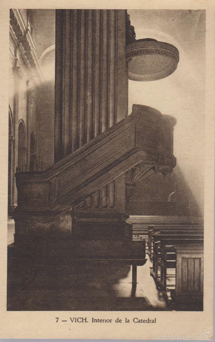 Postales: postal n&ordm; 7 vich - vic - interior de la catedral - Foto 1