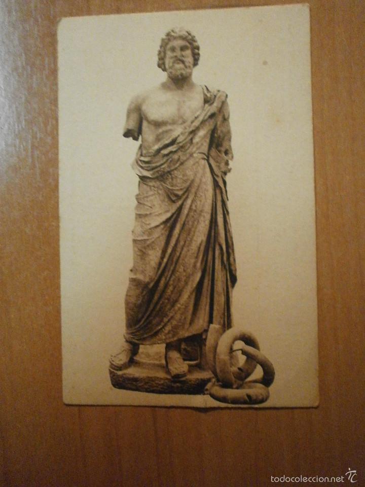 Postais: POSTAL EMPORION L&acute;ESCALA ESTATUA DE MABRE DEL DEU DE LA MEDECINA ESCULAPI SERIE 1 N&ordm; 9 SIN CIRCULAR