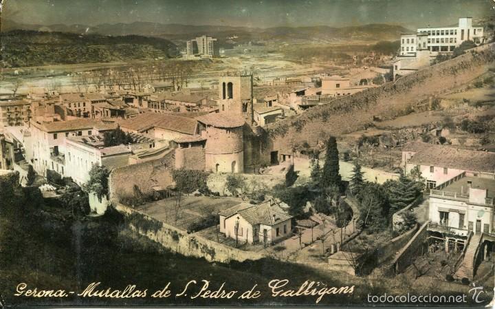 Postales: GERONA-MURALLAS DE SAN PEDRO DE GALLIGANS.- FOTOPOSTAL-MUY RARA &Uacute;NICA