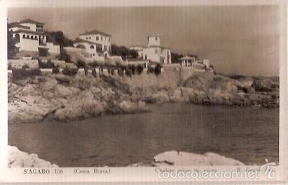 Postales: ANTIGUA POSTAL 156 S'AGARO COSTA BRAVA CHALETS SOBRE LAS ROCAS R GASSO FOT ESCRITA 1955