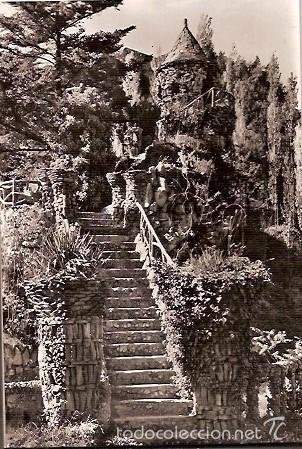 Postales: ANTIGUA POSTAL N&ordm; 48 ALT BERGADA LA POBLA DE LILLET JARDINS ARTIGAS ESCRITA FOTO PUIG RIBERA