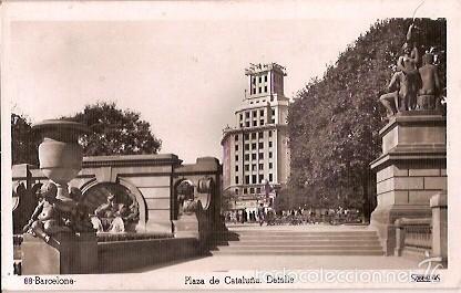 Postkarten: ANTIGUA POSTAL 88 BARCELNA PLAZA DE CATALU&Ntilde;A DETALLE SOBERANAS ESCRITA