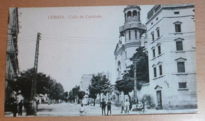 Postales: Ll 4 Tarjeta postal de la Calle de Catalu&ntilde;a de Lleida - Principios S.XX