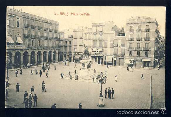 Postales: Postal de REUS: Pla&ccedil;a de Prim (Thomas num. 3) - Foto 1