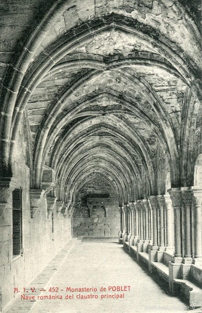 Postais: a01991 Poblet - Nave Romanica Del Claustro Principal - Atv N&ordm;452