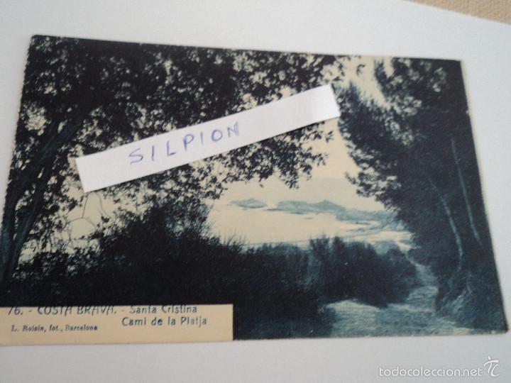 Postales: antigua postal costa brava santa cristina,cami de la platja