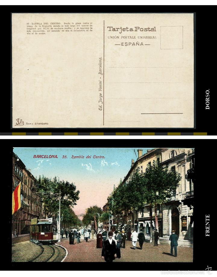 Postales: Barcelona. 35. Rambla del centro. J.Venini. - Foto 1