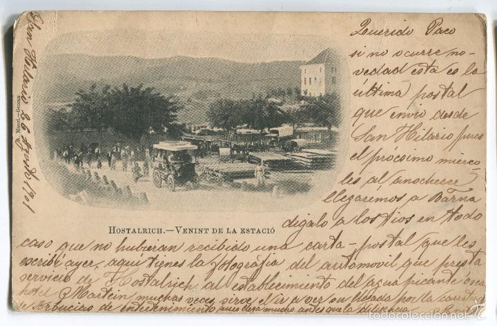 Postcards: a01102 hostalric - venint de la estacio - mauri - reverso sin dividir - circulada con sello 1901