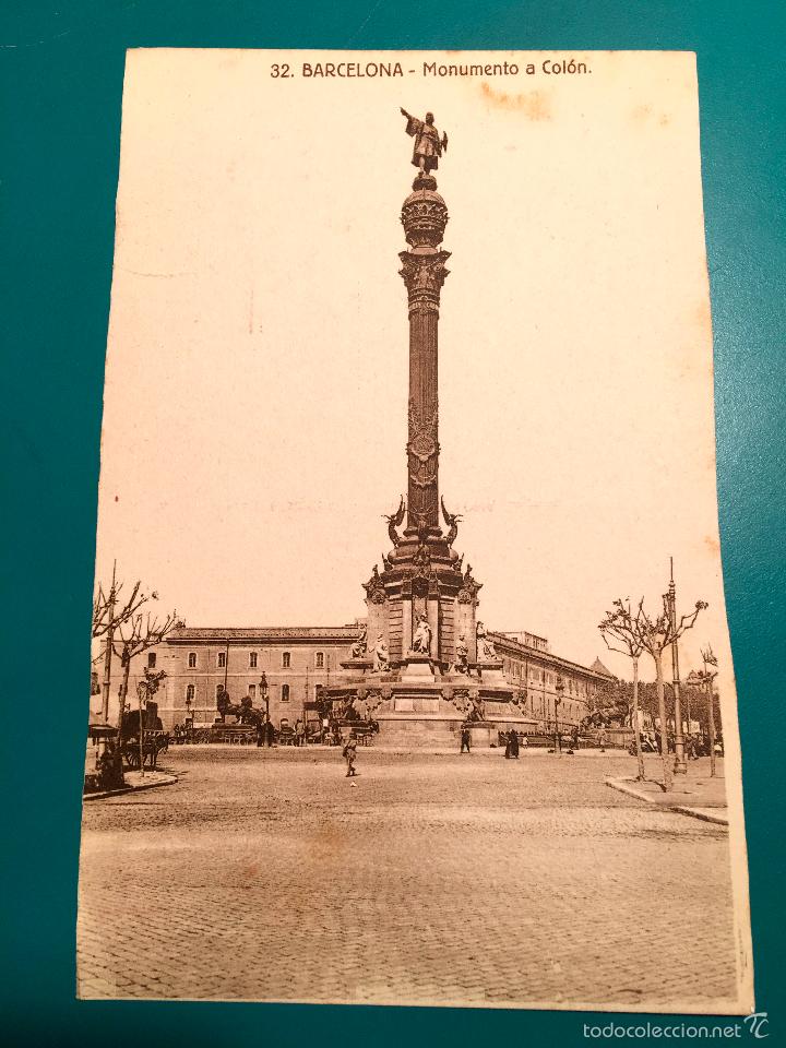 Postales: POSTAL DE BARCELONA MONUMENTO A COL&Oacute;N - Foto 1
