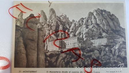 Postkarten: ANTIGUA  POSTAL  DE - MONTSERRAT - CATALU&Ntilde;A - EL MONASTERIO - DEL A&Ntilde;O  1947 - CIRCULADA -