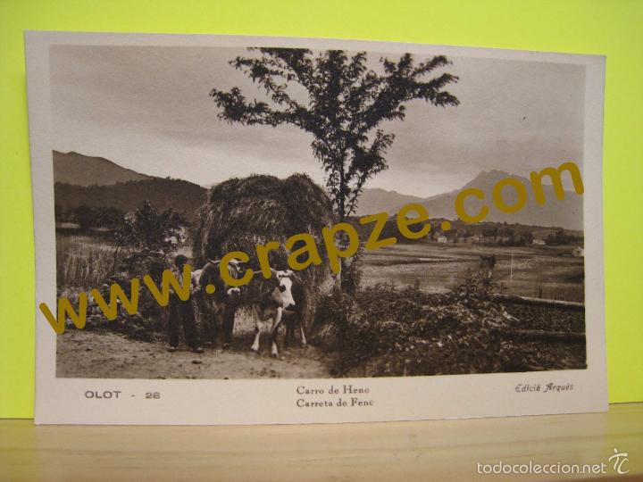 Postales: OLOT: CARRO DE HENO - ARQUES - POSTAL ORIGINAL - Foto 1