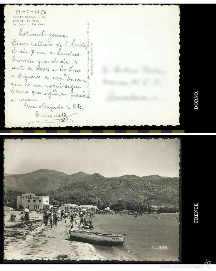 Postales: Costa Brava - 67. Rosas. La Playa. - Foto 1