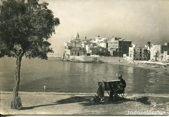 Postkarten: SITGES-PLAYA DE SAN SEBASTIAN-PINTOR-