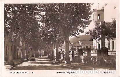 Cartes Postales: ANTIGUA POSTAL 6 VALLGORGUINA PLAZA DE LA IGLESIA FOTO NOVELL ESCRITA 1954