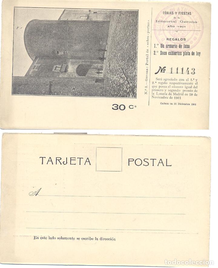 Postales: GERONA.- PORTAL DE SOBRE- PORTAS.- 1901.