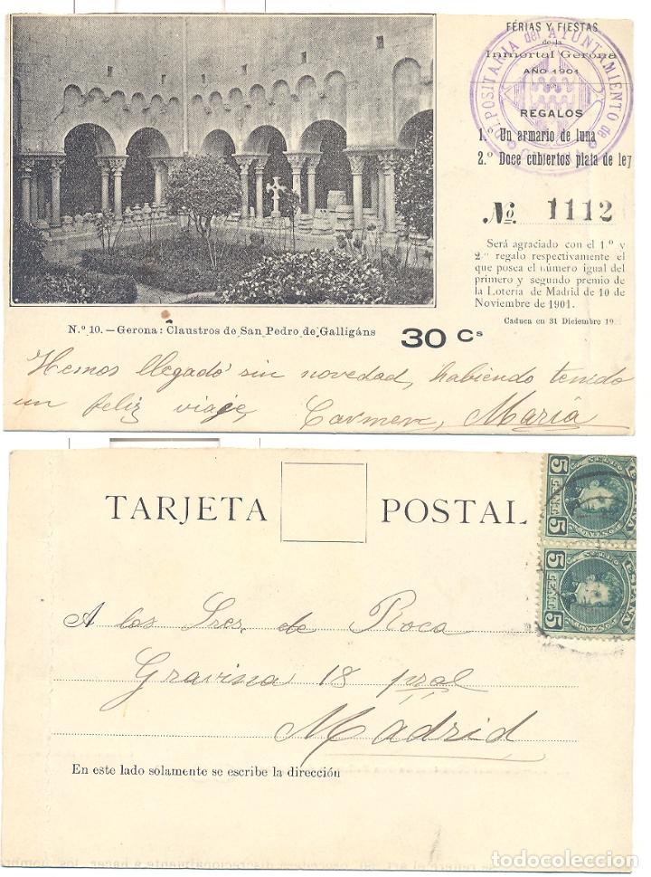 Postales: GERONA.-  CLAUSTROS DE SAN PEDRO. 1901.