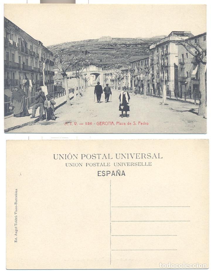 Postales: GERONA.- PLAZA DE S. PEDRO.