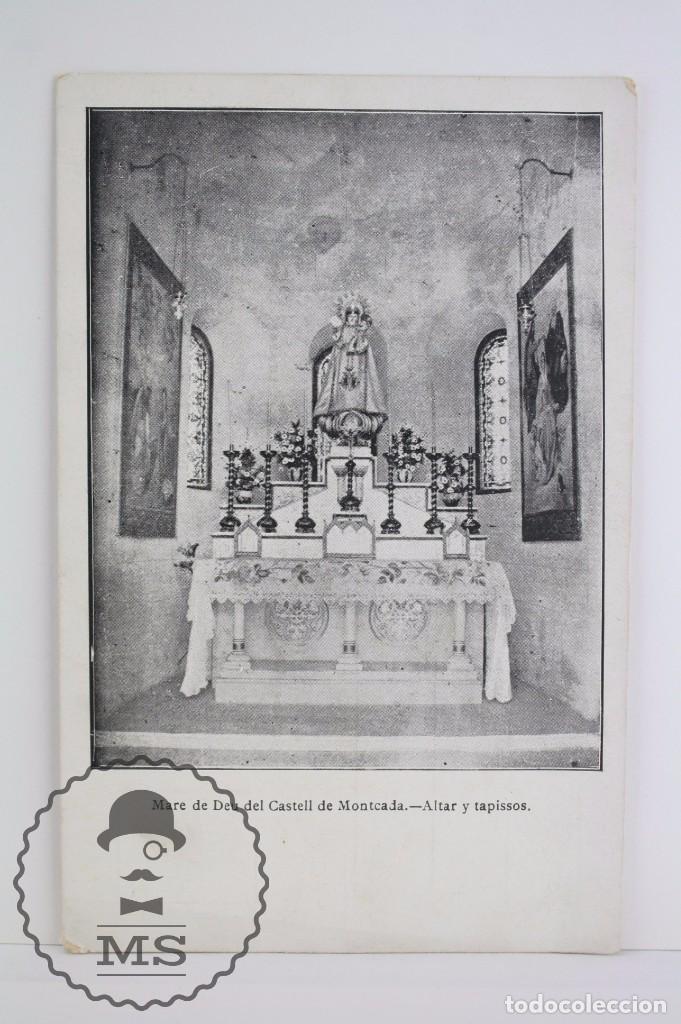 Postkarten: Antigua Postal - Mare de Deu del Castell de Montcada. Altar y Tapissos - Sin Circular