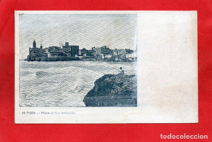 Postales: sitges. playa de san sebastian - Foto 1