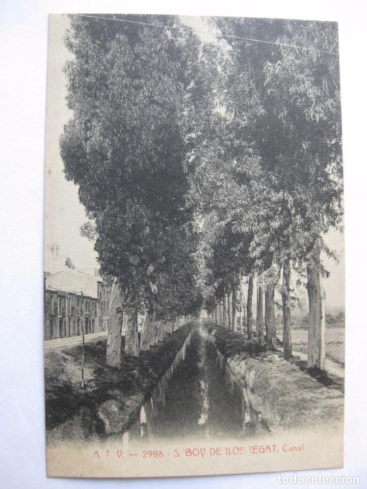 Postales: Postal Sant Boi de Llobregat. Vista del canal al lado de la calle dr. Pujades. Frente al manicomio