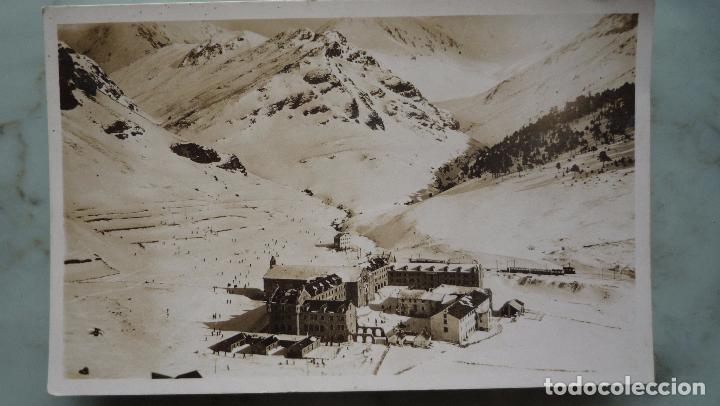 Postales: Postal Pirineos NURIA 1964 metros altitud PIRINEO CATAL&Aacute;N Santuario y pistas nieve Original a&ntilde;os '40
