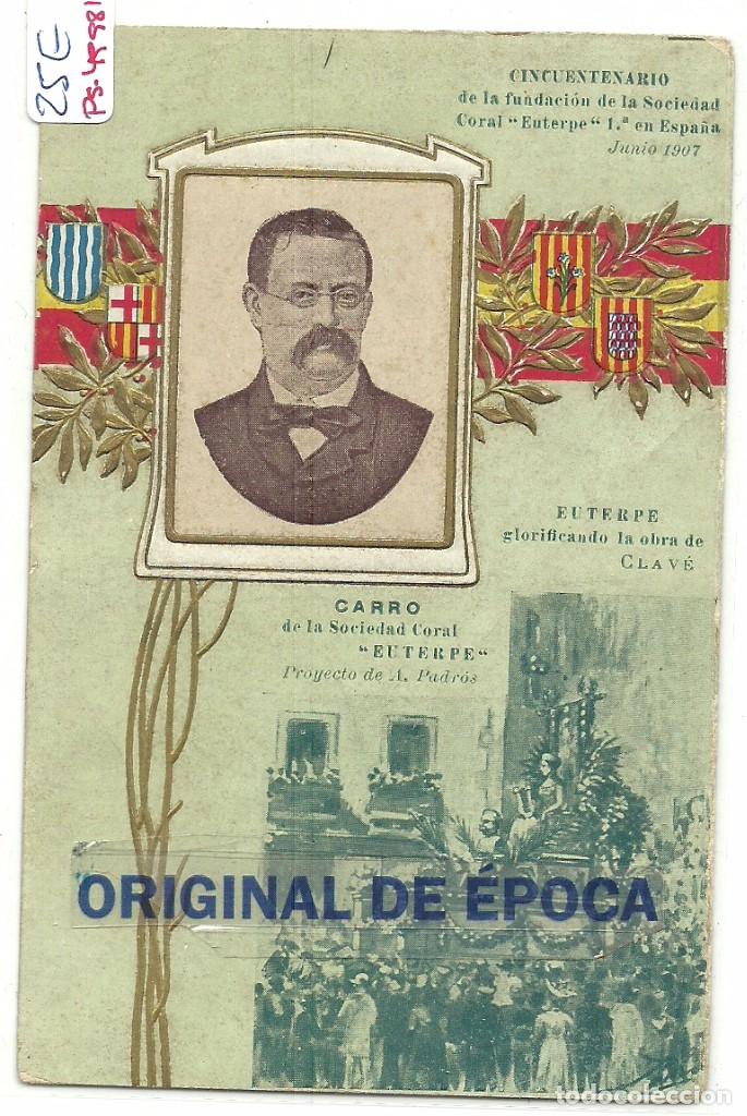 Postcards: (PS-49981)POSTAL DE BARCELONA-CINCUENTENARIO SOCIEDAD CORAL EUTERPE