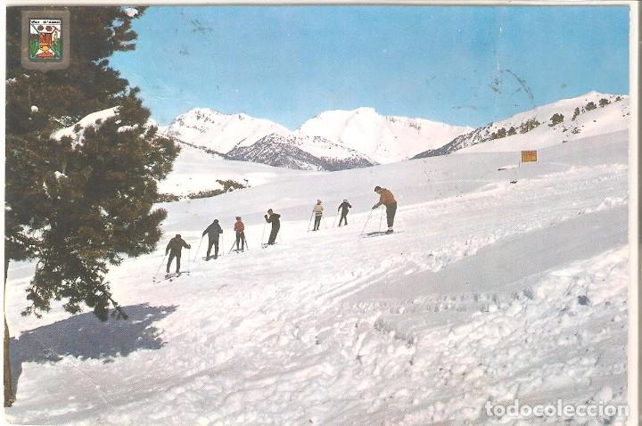 Postales: VALL D'ARAN BAQUEIRA, ESCUDO DE ORO , CIRCULADA CON SU SELLO
