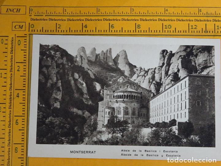 Postales: POSTAL DE BARCELONA. A&Ntilde;OS 30 50. MONTSERRAT, &Aacute;BSIDE DE LA BAS&Iacute;LICA Y ESCOLAN&Iacute;A. MUMBR&Uacute;. 1029