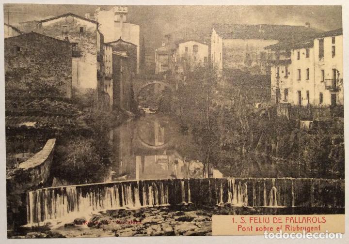 Postcards: 1. S. FELIU DE PALLAROLS. PONT SOBRE EL RIUBRUGENT. (L. ROISIN).
