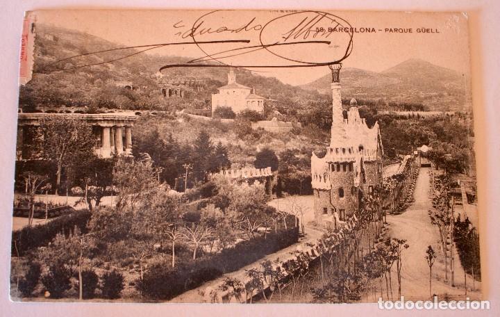Postales: Parque G&uuml;ell, Barcelona, postal circulada. - Foto 1