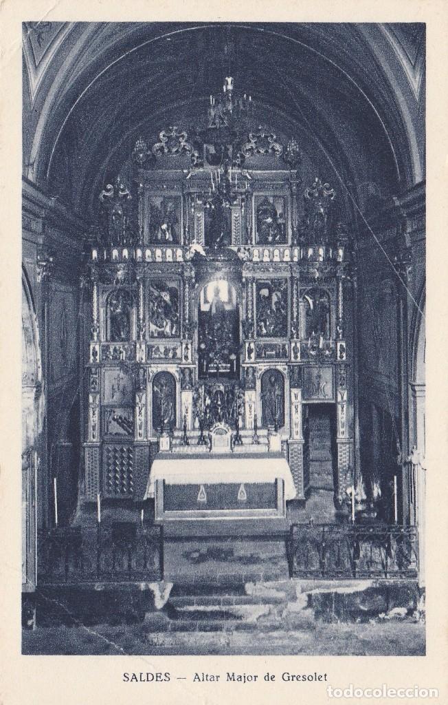 Postales: SALDES - GRESOLET - ALTAR MAYOR - MUMBRU HUECOGRABADO  -  NUEVA - Foto 1