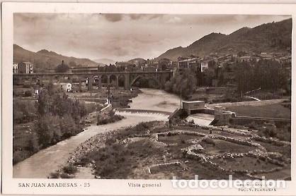 Postais: ANTIGUA POSTAL 25 SAN JUAN ABADESAS VISTA GENERAL EDIT SALVADO FOT V PLANESAS