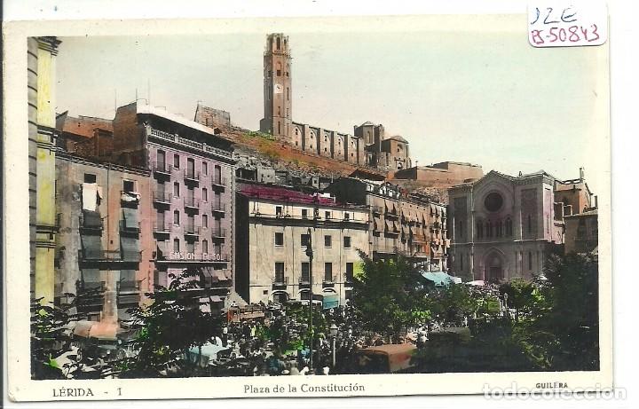 Postales: (PS-50843)POSTAL FOTOGRAFICA DE LERIDA-PLAZA DE LA CONSTITUCION.FOTO GUILERA