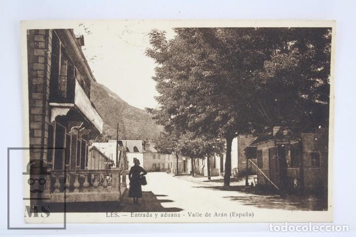 Postkarten: Antigua Postal - Les. Entrada y Aduana. Valle de Ar&aacute;n - Circulada, A&ntilde;os 30 - #PJS