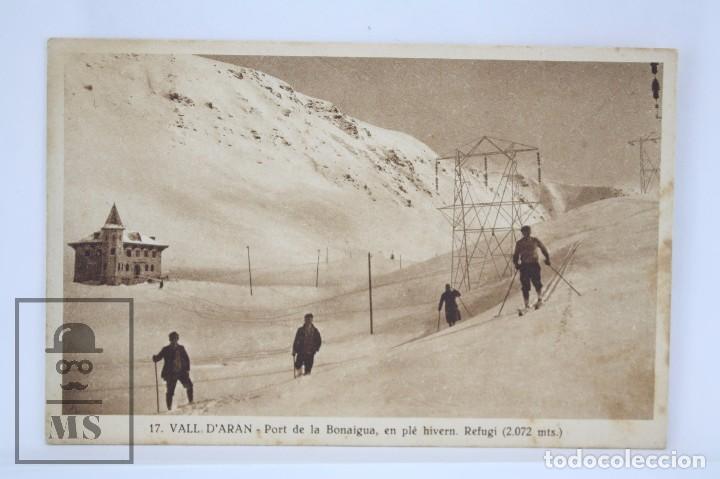 Postkarten: Antigua Postal - 17. Vall d'Aran. Port de la Bonaigua - Esquiadores / Esqu&iacute; - Sin Circular - #PJS