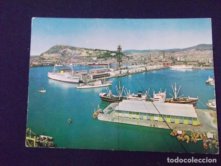 Postkarten: BARCELONA-V3-NO ESCRITA-N&ordm;480-PUERTO CON MONTJUICH-DL B.9677/9694-V