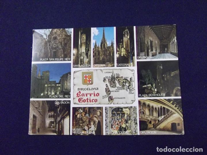 Postkarten: BARCELONA-V3- ESCRITA-N&ordm;131-BARRIO GOTICO-ESCUDO DE ORO