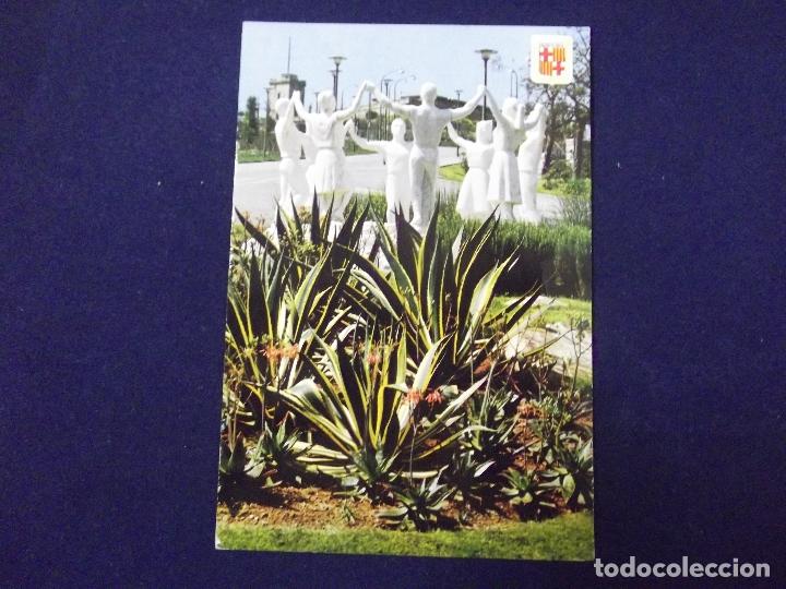 Postkarten: BARCELONA-V3- ESCRITA-N&ordm;3656-MONUMENTO A LA SARDANA-ESCULTOR J.CA&Ntilde;AS