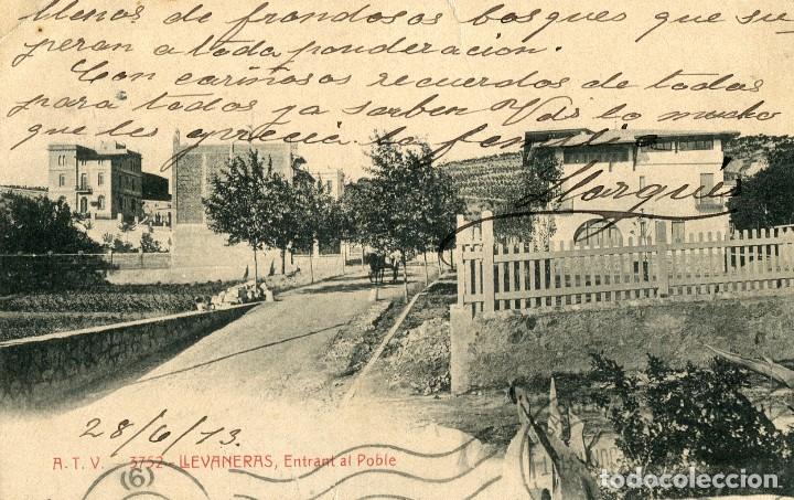 Cartoline: a01490 3752 Llavaneras - Entrant Al Poble - Atv N&ordm;3752 llavaneres circulada 1913 sin sello